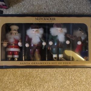 Set of 4 Santa Ornaments, Nutcracker